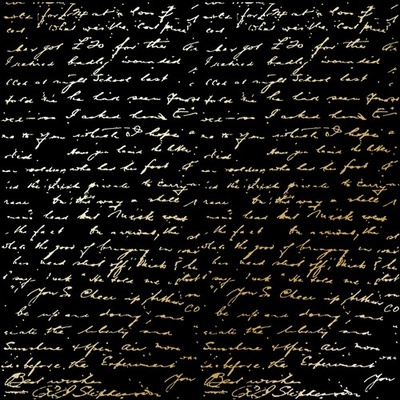 Аркуш одностороннього паперу з фольгуванням Golden Text Black 30,5x30,5см, ТМ Фабрика Декору