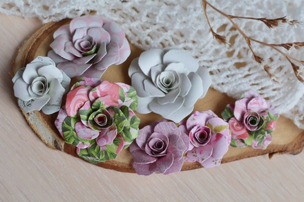 Набор бумажных цветов от WOODchic - Нежное прикосновение 080