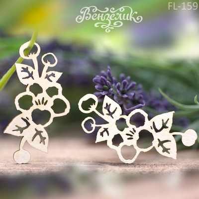 Чипборд від Вензелик - Набір флори 29, розмір: 46x55 мм