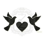 Акриловый штамп Lesia Zgharda Голуби и сердце N040