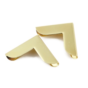Металлические уголки для альбомов, 30х30х46(диагональ) мм, цвет золото, ширина 7 мм, 4 шт.