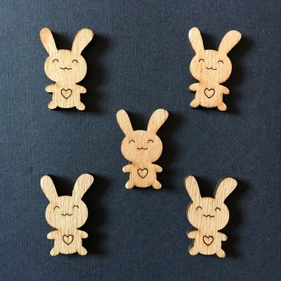 Деревянная фигурка WOOD-111 - Зайчик, 1 штука