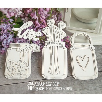 3d чіпборд ScrapBox - Баночки з любов’ю Dm-005