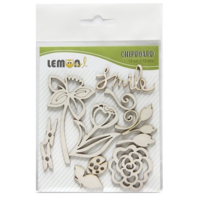 Набор чипборда от Lemon Owl - Weekend Trip, Chipboard kit #01, 12 элементов