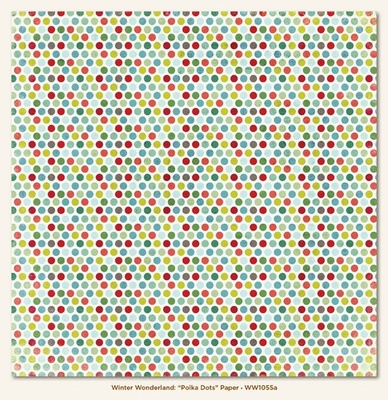 Аркуш скрап-паперу My Mind's Eye - Polka Dots, 30x30 см, двосторонній