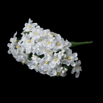 Тканинні квіточки, білий колір, 12см, 12 гілка, 48 шт.