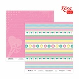Бумага для скрапбукинга от ROSA TALENT - Cake delicious 2, двусторонняя, 30х30см, 200г/м2