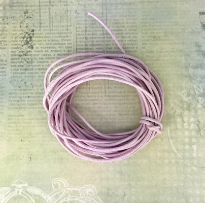 Вощений шнур, світло-рожевий, 1,5 мм, 5 метрів