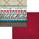 Лист двусторонней скрапбумаги Fancy Pants - Timbergrove Strips Paper, 30х30 см