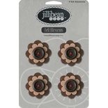 Набір квітів з фетру Jillibean Soup - Felt Blossoms - Brown