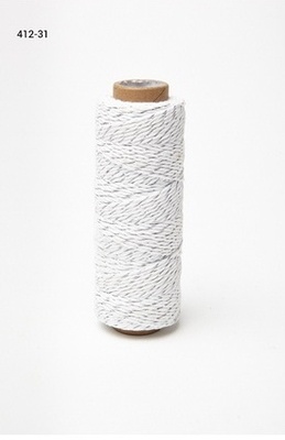 Плетений шнур двоколірний від May Arts, колір білий/ сріблястий, 2м, 90 см