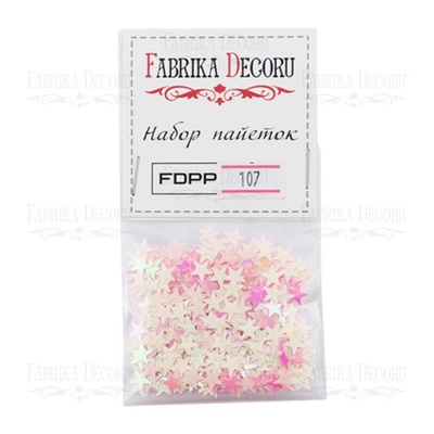 Набор пайеток - 107, размер 7 мм, большие звездочки, цвет светло-розовый, ТМ Фабрика Декора