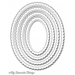 Ніж для вирубки My Favorite Things - Die-namics Stitched Mini Scallop Oval STAX, 4 шт.