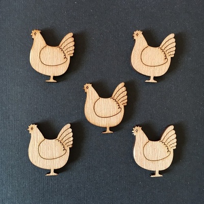 Деревʼяна фігурка WOOD-136 - Курочка 2, 1 штука