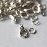 Карабін з колечком, колір срібло, 1 см, 2 деталі