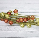 Гілочка з намистинами, червоно-жовта, 36см