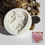 Силіконова форма (молд) - Серце, розмір: 55x48 мм, висота 8 мм