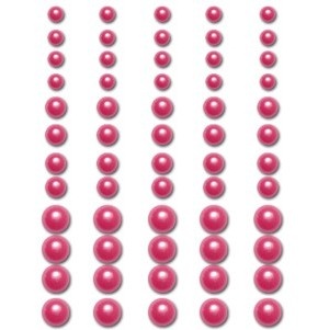 Половинки перлин на клейовій основі Queen & Co - Pearls Pretty Pink, 60 штук