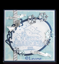 Акриловый штамп от LeCreaDesign - Clearstamp Winter landscape house - Зимний пейзаж с домиком