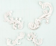 Набор украшений Prima - Shabby Chic Treasures Resin - Swirls, 4 эл