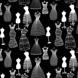 Тканина 100% бавовна - Манікени чорно - білі, 45x55см