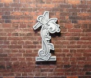 Гіпсова прикраса від E.В.A. - Цифра 1, з сірим патинуванням, 6.8x3.9 см