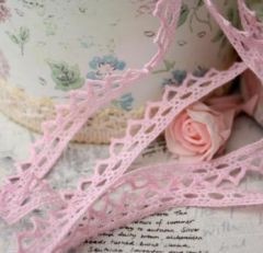 Тасьма мереживна від ScrapBerryʼs - Трикутники П/Е 1,1 см рожева, 2 м