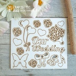 Чипборд ScrapBox — набір весільних букетів Hm-031