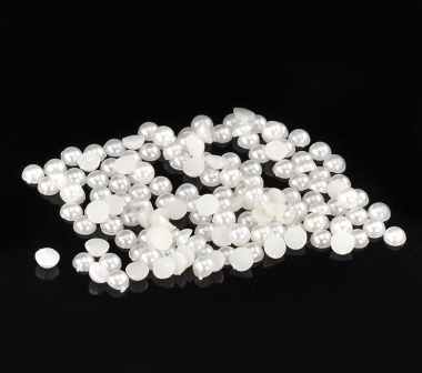 Напівперлинки, 4 мм, колір молочний, 10 шт.