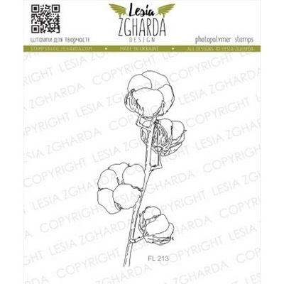 Акриловый штамп Lesia Zgharda Стебельце бавовника FL213
