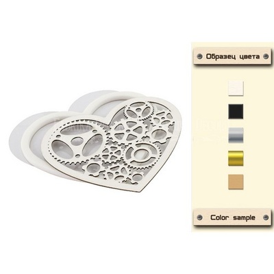 Заготовка для шейкера Серце стімпанк 11x9,4 см, колір крафт, ТМ Фабрика Декору