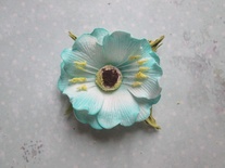 Дикий мак з фоамірану, діаметр 5см, колір бірюзовий, 1 шт.