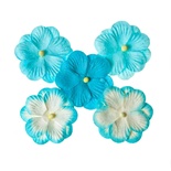 Братки, набор двойных цветов из шелковичной бумаги 5 шт., бирюзовый