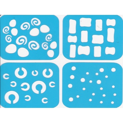 Набір трафаретів - Фабрика Декору - Міні-фон 01, 4 штуки, 7х7 см кожен