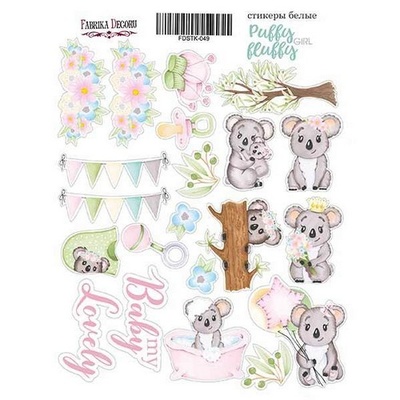 Набір наліпок (стікерів) 049 - Puffy Fluffy Girl, ТМ Фабрика Декору