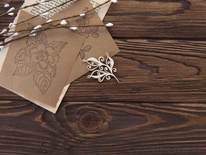 Чипборд від WOODchic - "Гілочка з завитками 3"