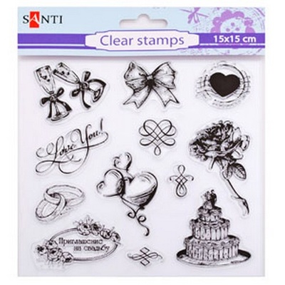 Набір синіконових штампів Весілля, 15*15см, ТМ Santi