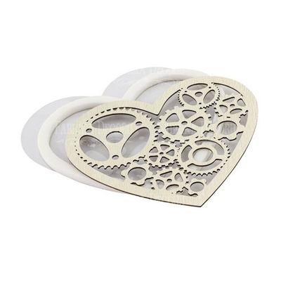 Заготовка для шейкера Серце стімпанк 11x9,4 см, колір молочний, ТМ Фабрика Декору