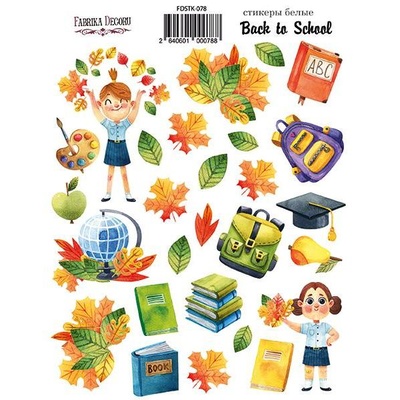 Набір наліпок #078, Back to School, ТМ Фабрика Декору