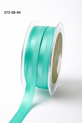 Репсово-сатинова стрічка - Подвійна смужка - бірюзова, ширина - 16 мм, довжина 90 см