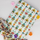 Хлопок, Роботы-лампочки на голубом фоне, 45х55см