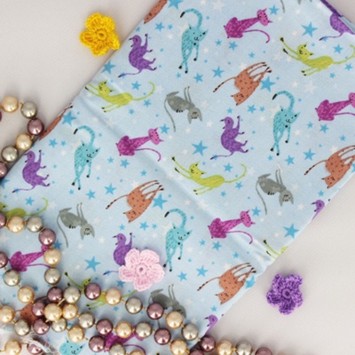 Бавовна, Кішечки на блакитному фоні, 45x55см