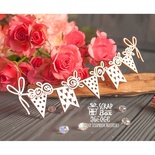 Чипборд ScrapBox - гірлянда з прапорцями з трояндами Hw-064