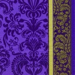 Серветка для декупажу "Королівський візерунок", колір фону: фіолетовий, розмір: 33x33 см