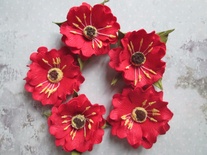 Дикий мак з фоамірану, діаметр 5см, колір червоний, 1 шт.