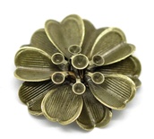 Металлическое украшение "Цветок", 3.2см x 3.2см, античная бронза, 1 шт.