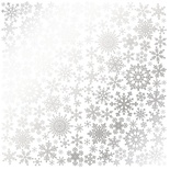Аркуш одностороннього паперу з фольгуванням Silver Snowflakes White, ТМ Fabrika Decoru