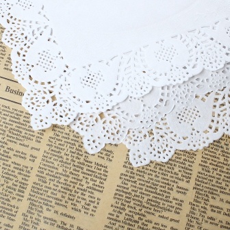 Паперова мереживна прямокутна серветочка з візеруноком "Квітка", 23x16 см, 10 шт.