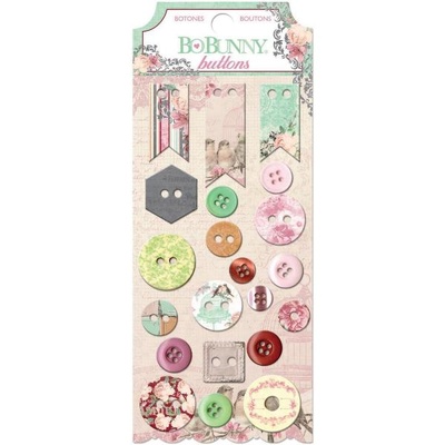 Набор пуговиц BoBunny - Madeline - Buttons, 21 шт