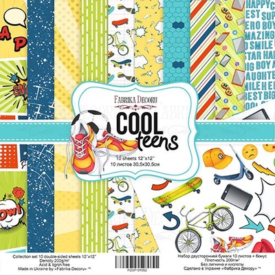 Набір скрап-паперу Cool Teens, 30,5x30,5см, TM Fabrika Decoru